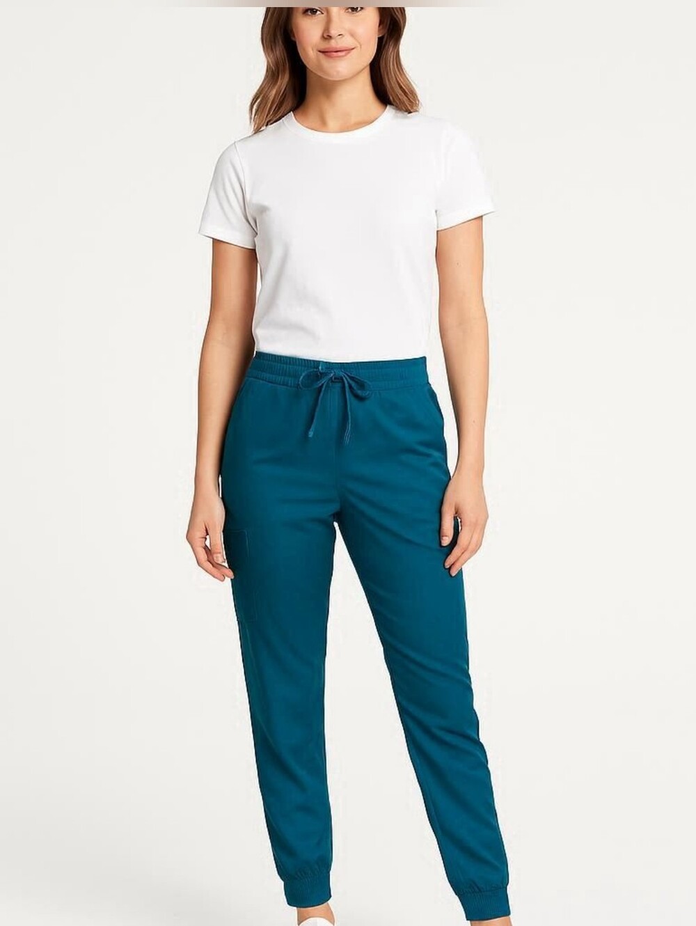 Greys Anatomy Barco 5 Pocket Teal Jogger Scrub Pants-Sm